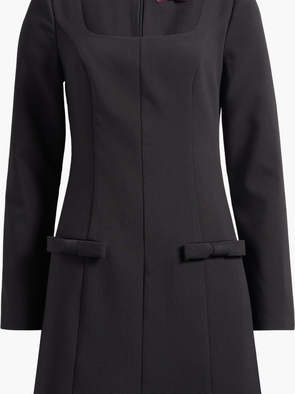 NWT WAYF x Sara Walker Anna Long Sleeve Minidress with Bows in Black (small)